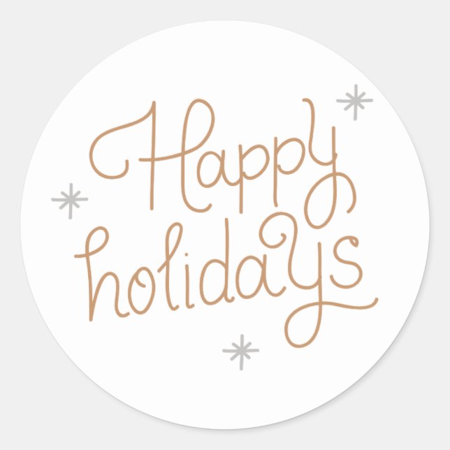 Happy Holidays Classic Round Sticker (Front)