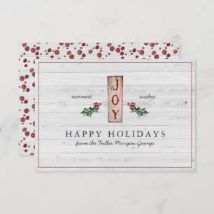 Happy Holidays Classic Rustic Minimal Christmas Card