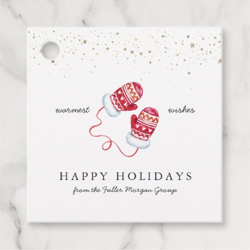 Happy Holidays  Classic Rustic Minimal Christmas Favor Tags