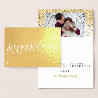 Happy Holidays Classic Typography Design Foil Card