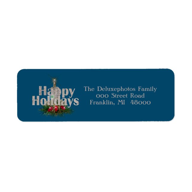 Happy Holidays Clear Candle Label (Front)