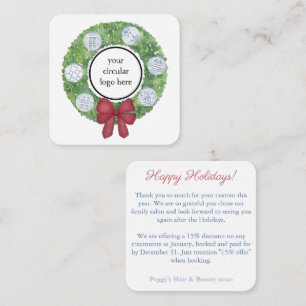 Happy Holidays Client Thank You Coupon Code Note Card
