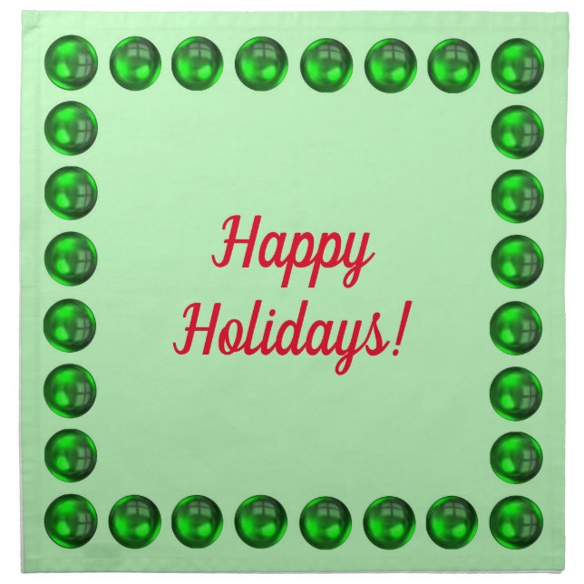 Happy Holidays Cloth Dinner Napkins, Set of 4 (Front)