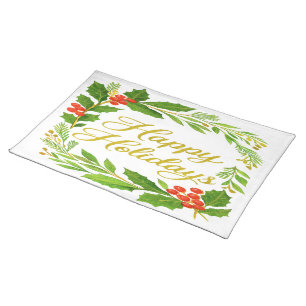 'Happy Holidays' Cloth Placemat