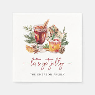 Happy Holidays Cocktail Paper Napkin