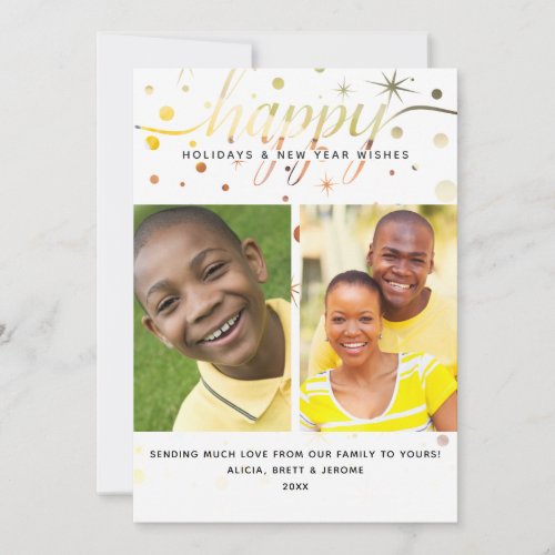 HAPPY Holidays  Color_Matching Script Typography Holiday Card