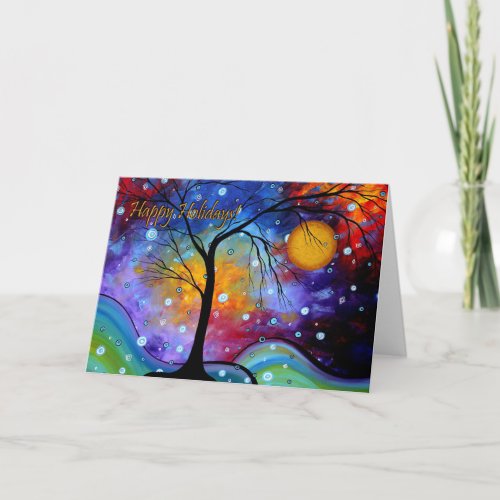 Happy Holidays Colorful Art Greeting Card MADART