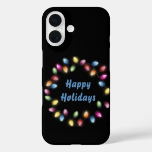 Happy Holidays Colorful & Festive Christmas Lights iPhone 16 Case