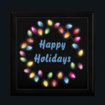 Happy Holidays Colorful & Festive Christmas Lights Gift Box<br><div class="desc">Brighten up your holidays with our Happy Holidays Colorful & Festive Christmas Lights Wreath wood gift box! Whether you're decking the halls or looking for the perfect gift, this beautiful home decor piece is sure to add a touch of warmth and joy to your celebrations. Order now and make this...</div>