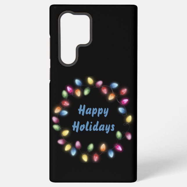 Happy Holidays Colorful & Festive Christmas Lights Samsung Galaxy Case (Back)