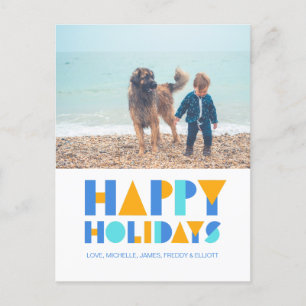 Happy Holidays Colorful Holiday Postcard