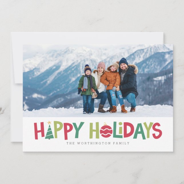Happy holidays colorful photo card (Front)