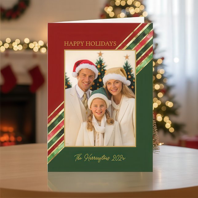 Happy Holidays Colorful Photo Christmas Card (Happy Holidays Colorful Photo Folded Card)