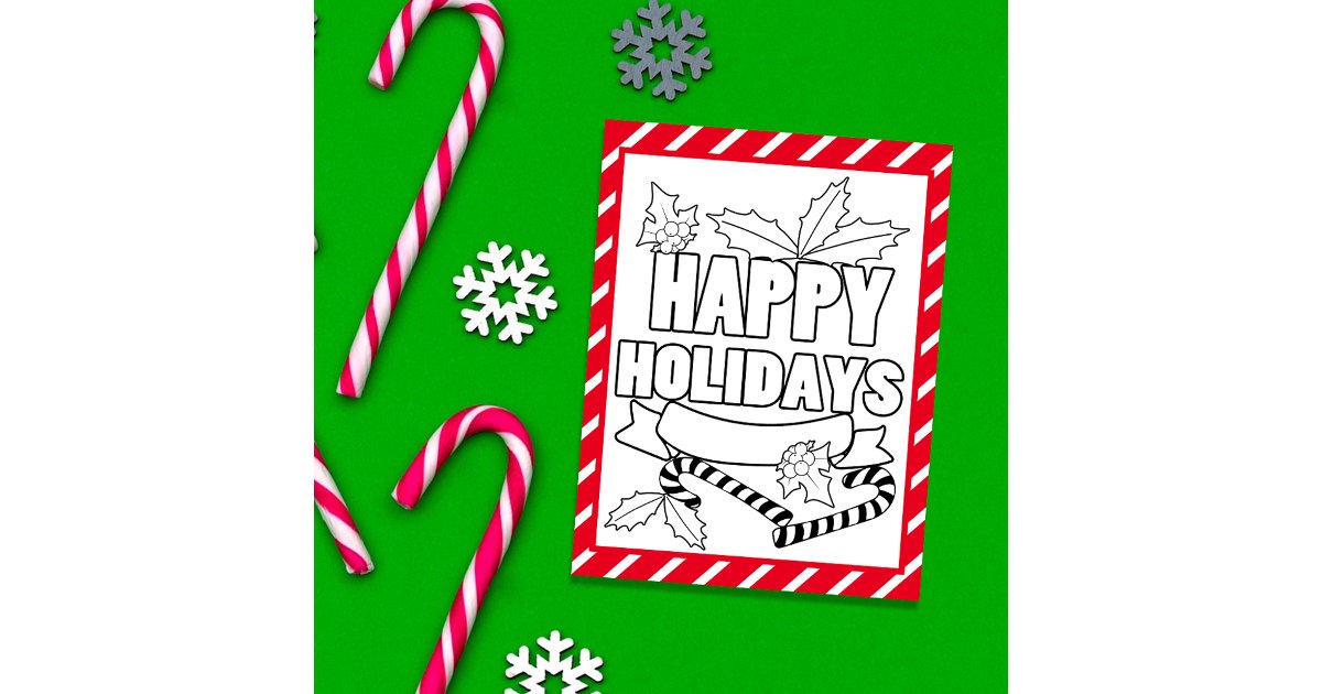 Happy Holidays Coloring Page Activity Card | Zazzle