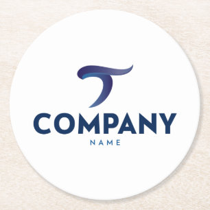 Happy Holidays Company Logo Paper Coaster