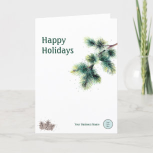Happy Holidays Conifer Your Business Name Logo Hol Holiday Card