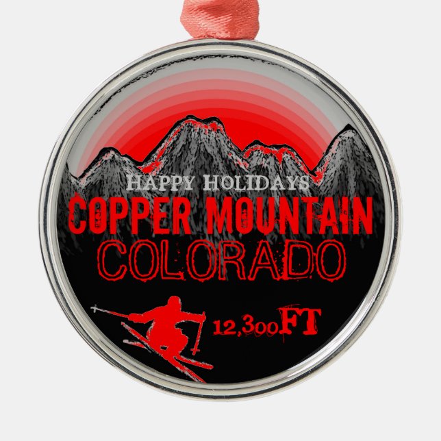 Happy Holidays Copper Mountain Colorado ornament (Front)