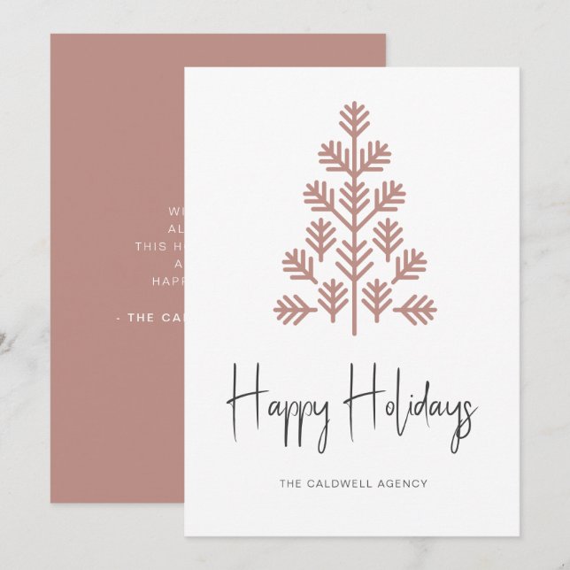 Happy Holidays Corporate Business Holiday Card (Front/Back)