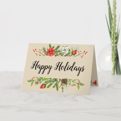 Happy Holidays Corporate Business Holiday Card