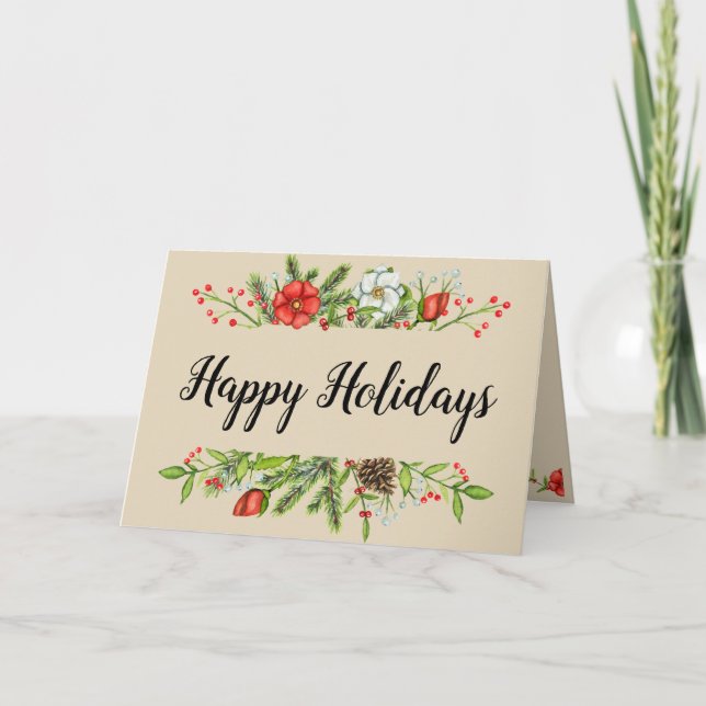 Happy Holidays Corporate Business Holiday Card (Front)