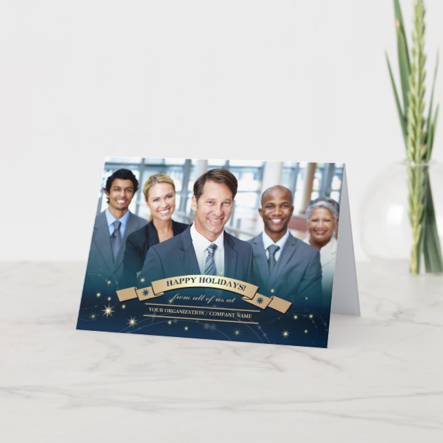 Happy Holidays. Corporate Christmas Photo Card (Front)