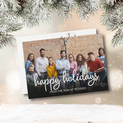 Happy Holidays Corporate Photo Business Christmas Holiday Card