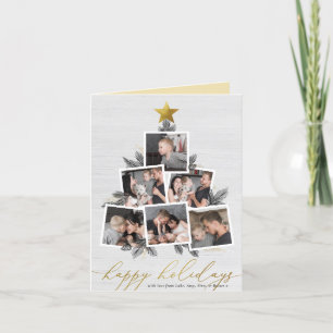 Happy Holidays Country Christmas Tree Collage Holiday Card