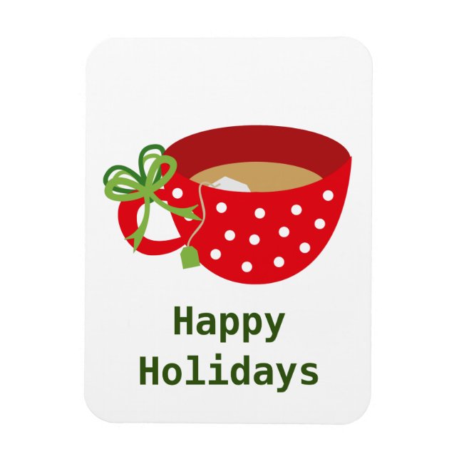 Happy Holidays Cozy Tea Magnet (Vertical)