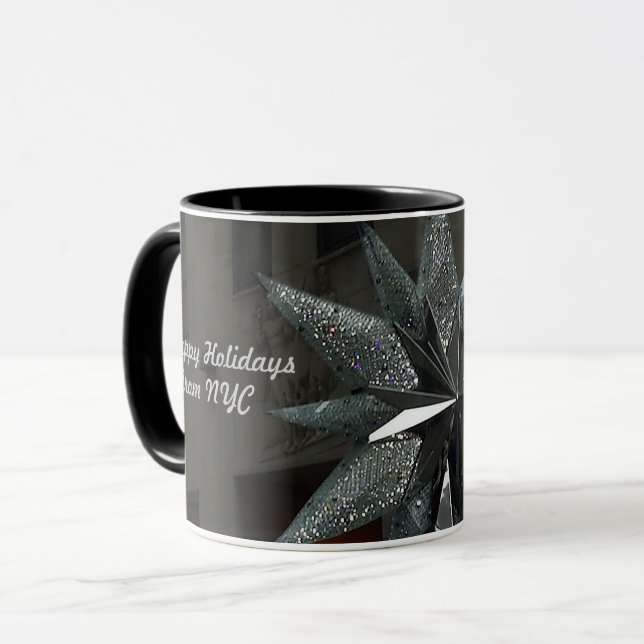 Happy Holidays Crystal Star Mug (Front Left)