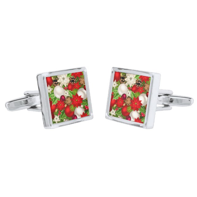 Happy Holidays Cufflinks (Angled)