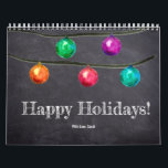 Happy Holidays custom 12 photos monthly  Calendar<br><div class="desc">Celebrate the holiday season in style with the Happy Holidays Custom 12 Photos Monthly Calendar. This calendar showcases my exquisite Watercolor Christmas ball ornaments, complemented by beautiful chalked typography that spells out "Happy Holidays." This calendar is not just a practical tool, but a thoughtful gift that allows you to share...</div>