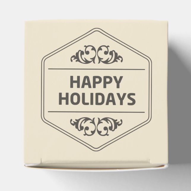 Happy Holidays Custom Background Favor Boxes (Top)