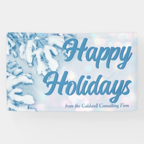 Happy Holidays Custom Beautiful Snowflake Party Banner