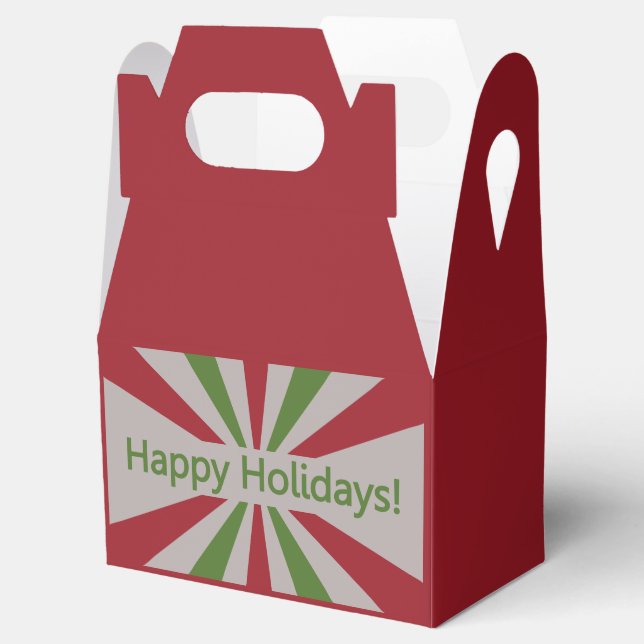 Happy Holidays custom favor box (Opened)