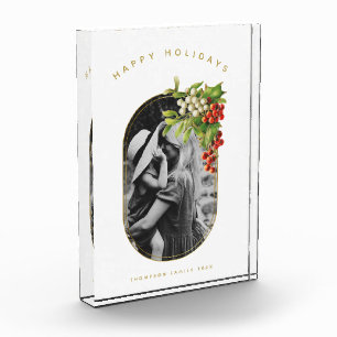 Happy Holidays Custom Photo Family Christmas Acrylic Award