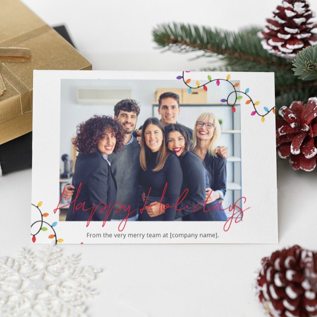 Happy Holidays Custom Photo Folded Christmas Card (Creator Uploaded)