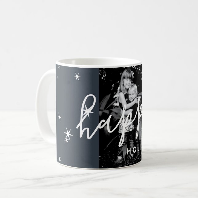 Happy Holidays Custom Photo Holiday Star Mug (Front Left)