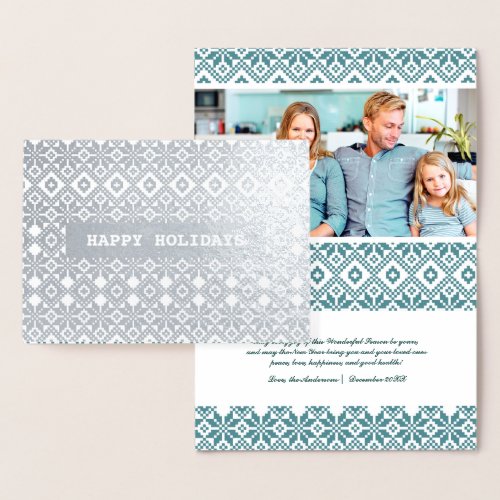 Happy Holidays Custom Photo Luxury Foil Card