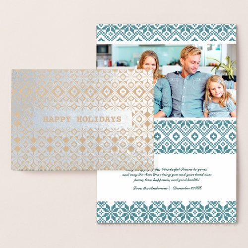 Happy Holidays Custom Photo Luxury Foil Card