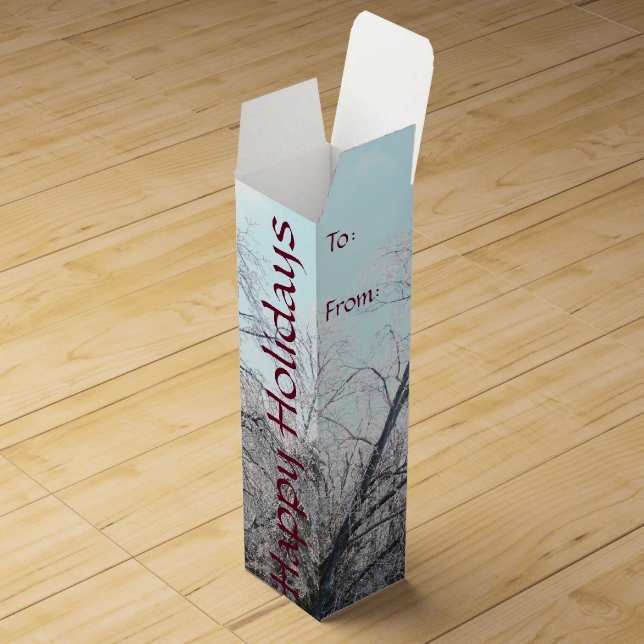 Happy Holidays Custom Wine Box (Opened)