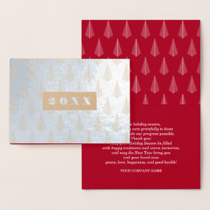 Happy Holidays Custom Year Luxury Real Foil Card