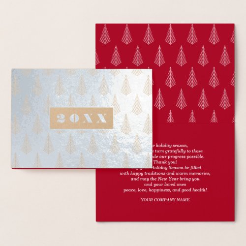 Happy Holidays  Custom Year Luxury Real Foil Card