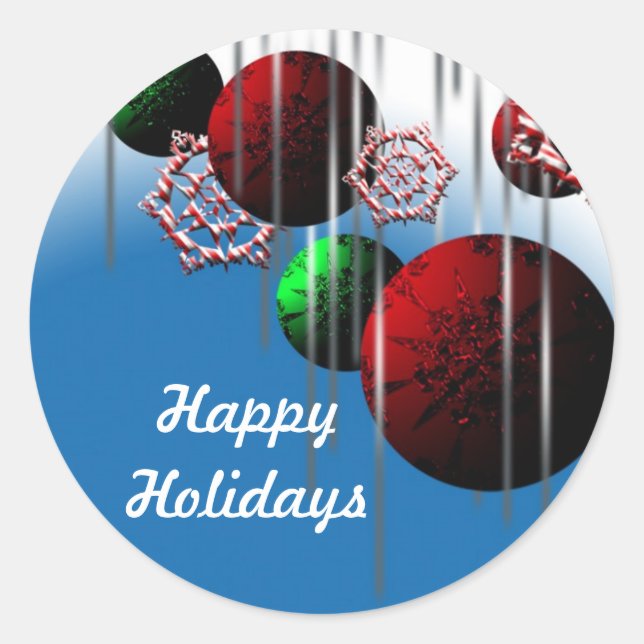 Happy Holidays Customizable Christmas Card Sticker (Front)