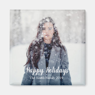 Happy Holidays Customizable Christmas Magnet