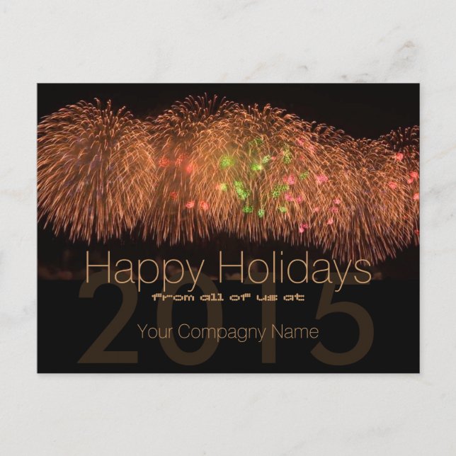 Happy Holidays Customizable Corporate Postcard (Front)