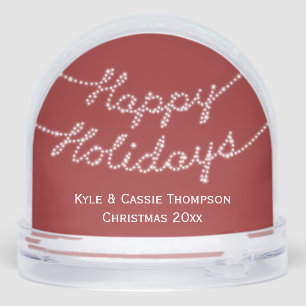 Happy Holidays Customizable Photo Snow Globe