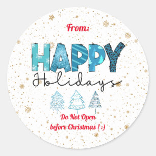 Happy Holidays Customize Classic Round Sticker