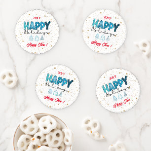 Happy Holidays Customize Coaster Set