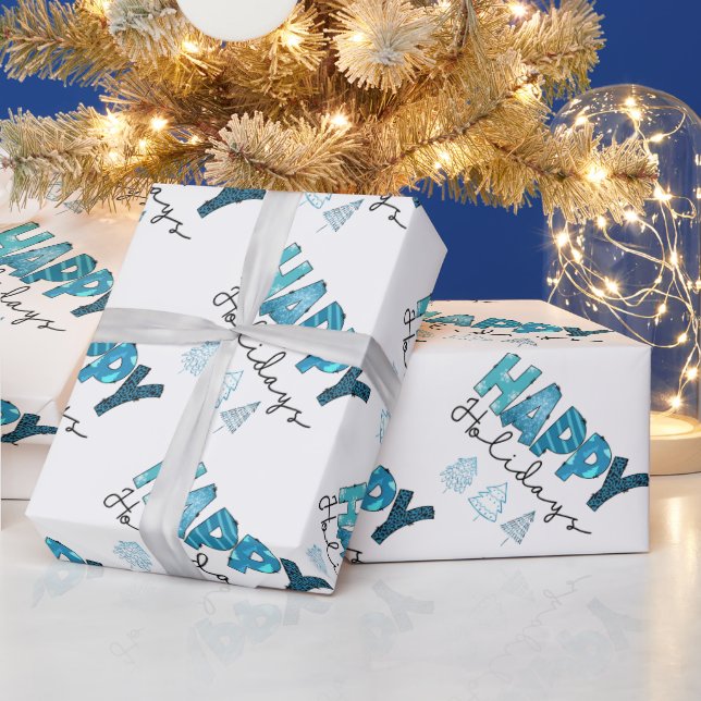 Happy Holidays Customize Wrapping Paper (Holidays)