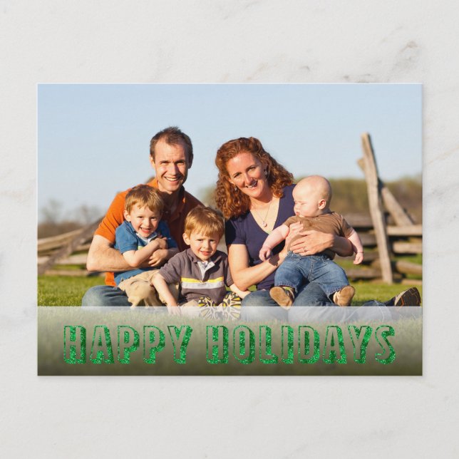 Happy Holidays Customized Photo Holiday Postcard (Front)